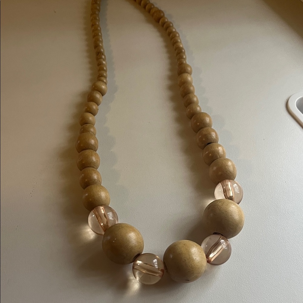 3 for $15 MCM Wood Bead and lucite Accent Necklace